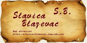 Slavica Blaževac vizit kartica